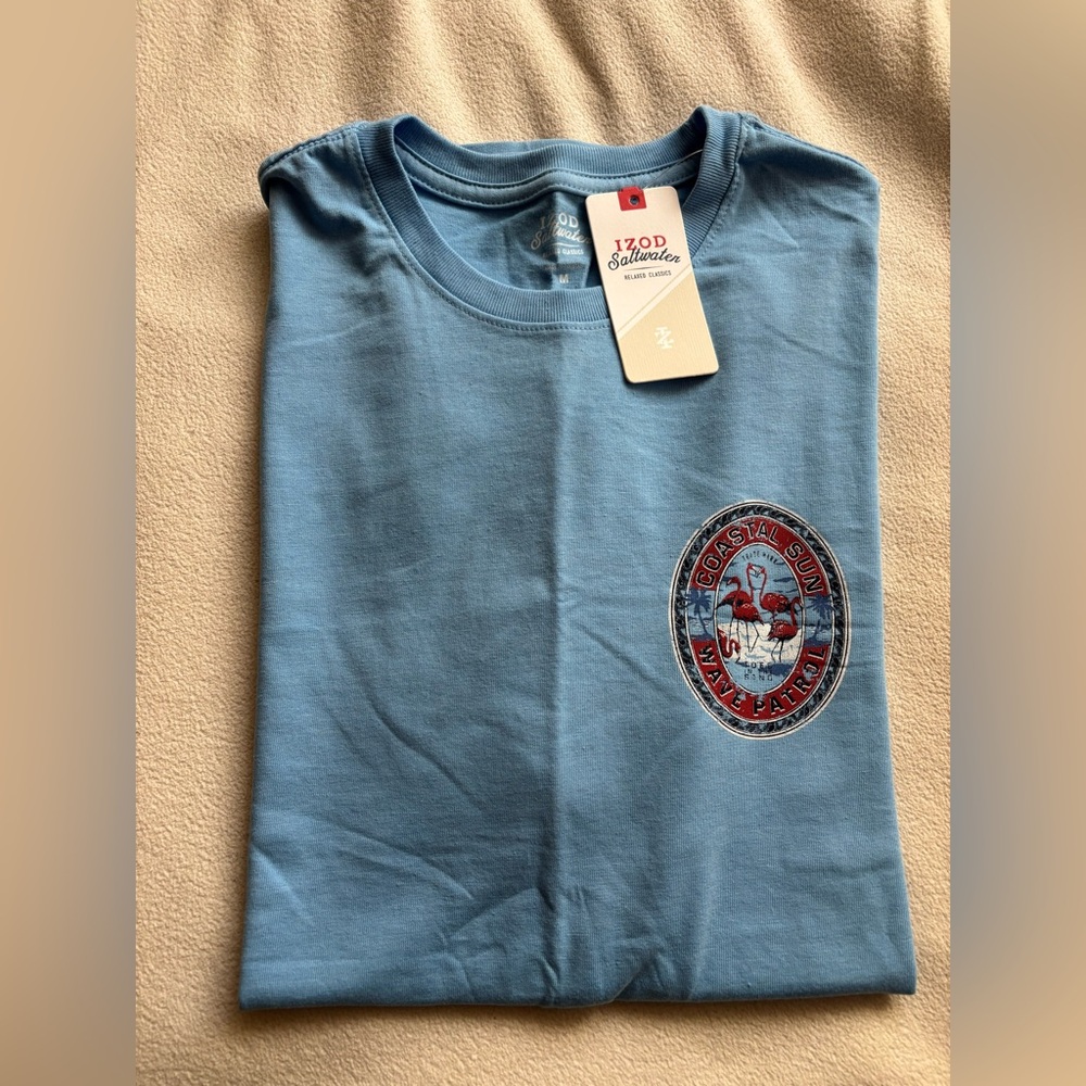 Izod Coastal Sun Graphic Tee in Blue and Red